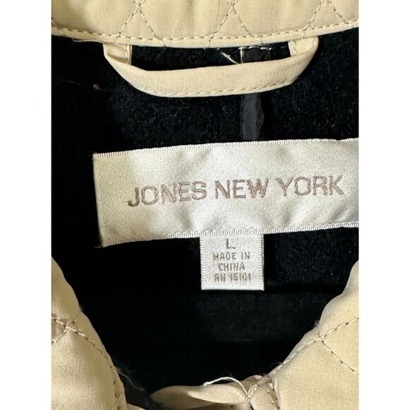 Jones New York Women's Mid Length Quilted Jacket Buttoned Kick Pleat Size L - Picture 2 of 6